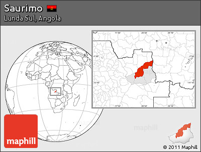 Blank Location Map of Saurimo, highlighted parent region