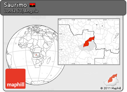 Blank Location Map of Saurimo, highlighted parent region