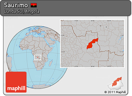 Gray Location Map of Saurimo