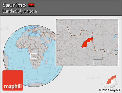 Gray Location Map of Saurimo