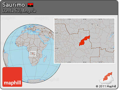 Gray Location Map of Saurimo