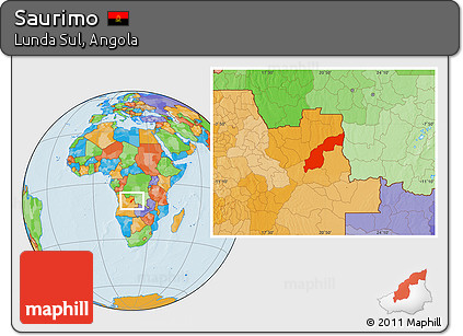 Political Location Map of Saurimo
