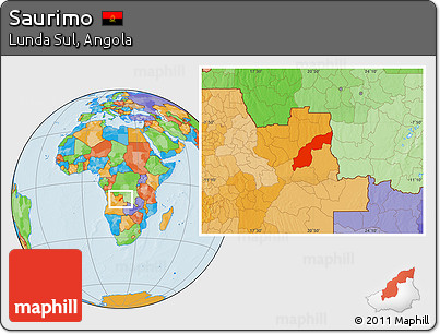 Political Location Map of Saurimo