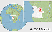 Savanna Style Location Map of Saurimo, highlighted country, within the entire country
