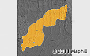 Political Map of Saurimo, darken, desaturated