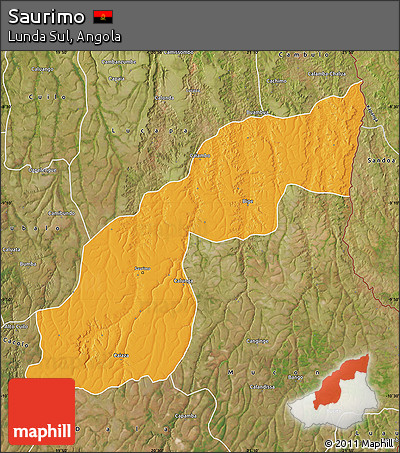 Political Map of Saurimo, satellite outside