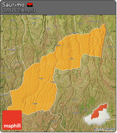 Political Map of Saurimo, satellite outside