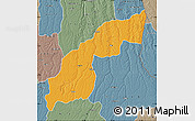 Political Map of Saurimo, semi-desaturated