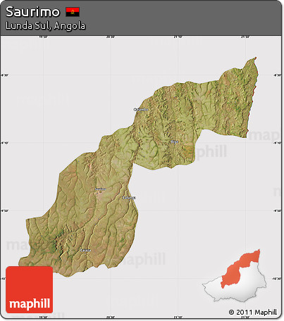 Satellite Map of Saurimo, cropped outside