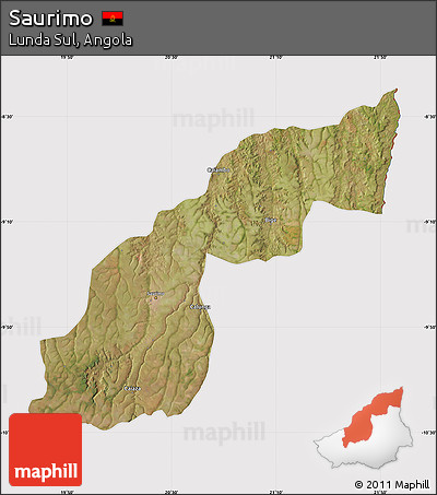 Satellite Map of Saurimo, cropped outside