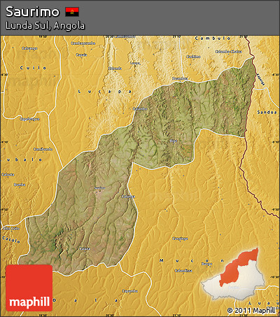 Satellite Map of Saurimo, physical outside