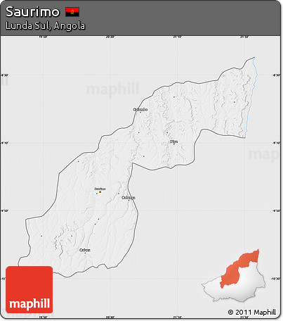 Silver Style Map of Saurimo, single color outside