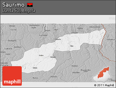Gray Panoramic Map of Saurimo