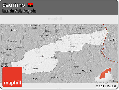Gray Panoramic Map of Saurimo