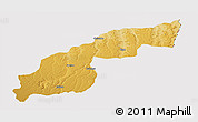 Physical Panoramic Map of Saurimo, cropped outside