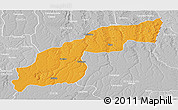 Political Panoramic Map of Saurimo, lighten, desaturated