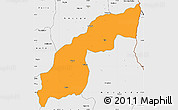Political Simple Map of Saurimo, single color outside, borders and labels