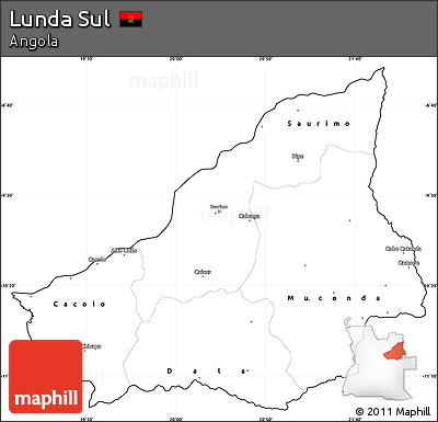 Blank Simple Map of Lunda Sul, cropped outside