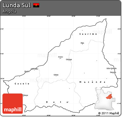 Blank Simple Map of Lunda Sul, cropped outside