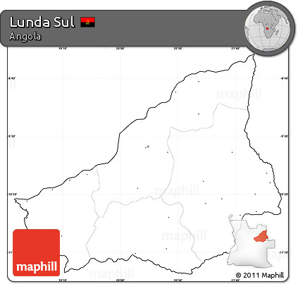 Blank Simple Map of Lunda Sul, cropped outside, no labels