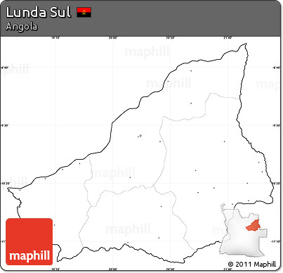 Blank Simple Map of Lunda Sul, cropped outside, no labels