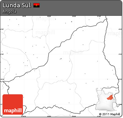 Blank Simple Map of Lunda Sul, no labels