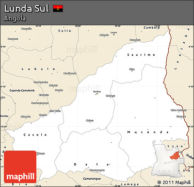 Classic Style Simple Map of Lunda Sul