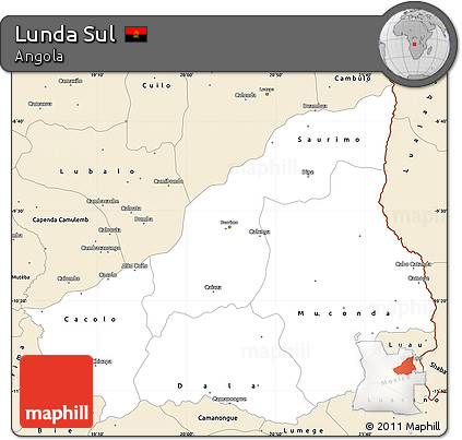 Classic Style Simple Map of Lunda Sul