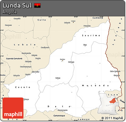 Classic Style Simple Map of Lunda Sul