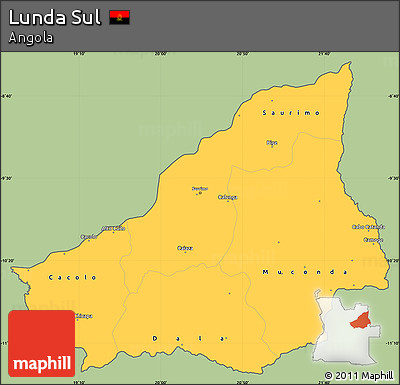 Savanna Style Simple Map of Lunda Sul, cropped outside