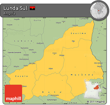 Savanna Style Simple Map of Lunda Sul