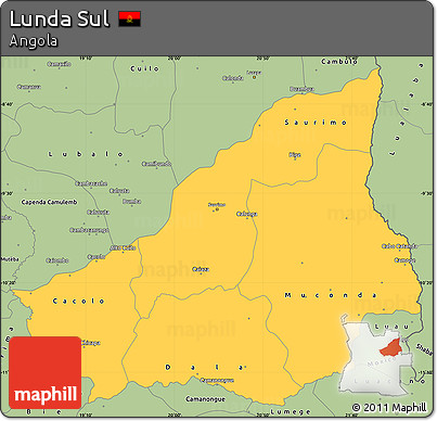 Savanna Style Simple Map of Lunda Sul