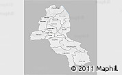 Gray 3D Map of Malanje, single color outside