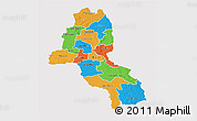 Political 3D Map of Malanje, single color outside