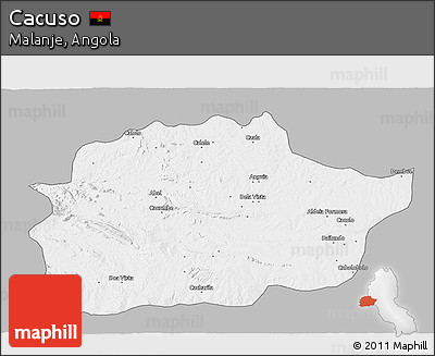 Gray 3D Map of Cacuso, single color outside