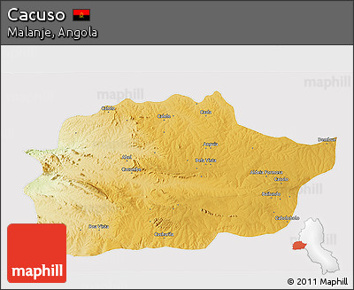 Physical 3D Map of Cacuso, cropped outside