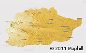 Physical 3D Map of Cacuso, cropped outside
