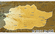 Physical 3D Map of Cacuso, darken
