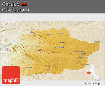 Physical 3D Map of Cacuso, lighten