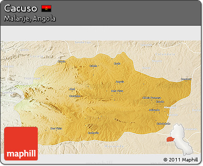 Physical 3D Map of Cacuso, lighten