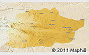 Physical 3D Map of Cacuso, lighten