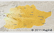 Physical 3D Map of Cacuso, lighten, semi-desaturated