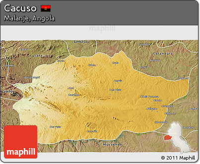 Physical 3D Map of Cacuso, satellite outside
