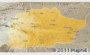 Physical 3D Map of Cacuso, semi-desaturated