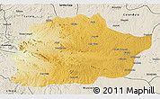 Physical 3D Map of Cacuso, shaded relief outside