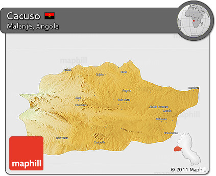 Physical 3D Map of Cacuso, single color outside