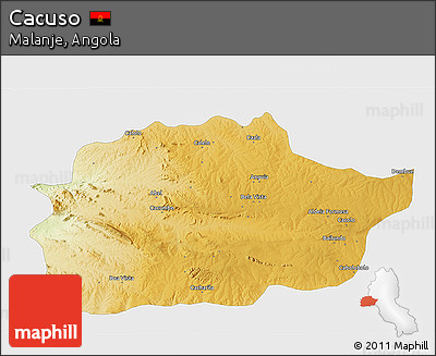 Physical 3D Map of Cacuso, single color outside