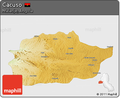 Physical 3D Map of Cacuso, single color outside