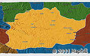 Political 3D Map of Cacuso, darken
