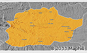 Political 3D Map of Cacuso, desaturated